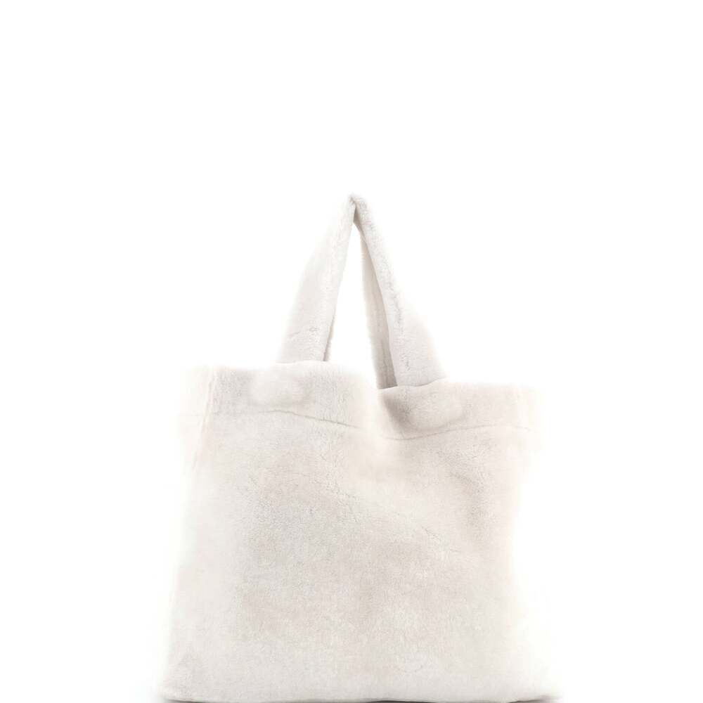Prada Logo Tote Shearling Medium #242623P12B - Picture 4 of 9